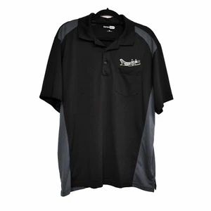 Cornerstone Mens Black Gray Polo Shirt Pocket Short Sleeve Polyester Size XL - Picture 1 of 8