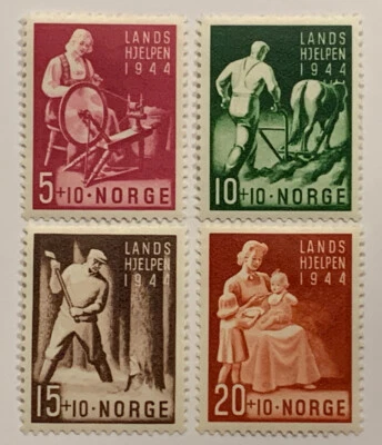 Travelstamps: Norway Stamps Scott #B38-B41 Mint Original Gum H - Image 1 of 4