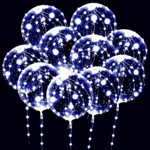 10 PACKS LED Bobo Balloons, Clear Light Up Balloons,Helium Glow Bubble Balloons - Picture 1 of 7
