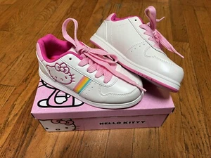 Sanrio Hello Kitty Sneakers White Rainbow Hello Kitty Court for Girls Size 2 - Picture 1 of 14