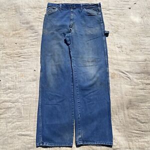 Vintage années 60 70 années Dickies 34 x 32 jeans de travail charpentier pantalon talon vêtements de travail fanés