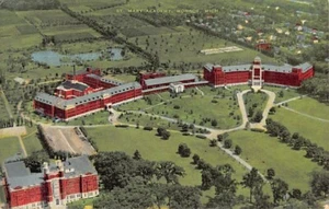 Postal MI: Vista aérea, Academia de Santa María, Monroe, Michigan, lino, sin publicar - Imagen 1 de 2
