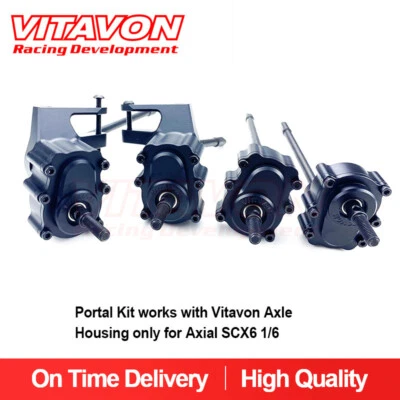 Vitavon Portal Kit works with Vitavon Axle Housing only for Axial SCX6 1/6 Black - Image 1 of 4