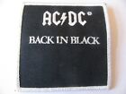 AC/DC  BACK IN BLACK Iron On Patch 3” Trucker Hat Vtg Rare Jacket Logo Band Rock