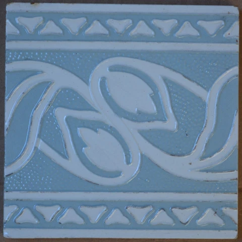 GERMANY - VILLEROY & BOCH - ANTIQUE ART NOUVEAU MAJOLICA TILE C1900 Cover