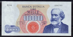 1964 - 01 - 14 BANCONOTA LIRE 1000 GIUSEPPE VERDI 1 TIPO MEDUSA SUP+++ MF9171 - Picture 1 of 2
