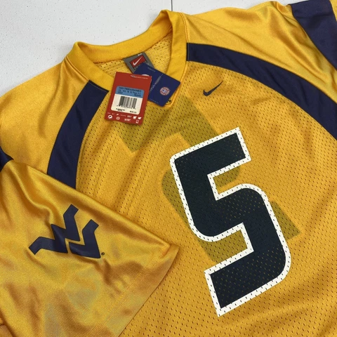 Vintage Nike Jersey Mens Medium West Virginia Mountaineers #5 Football Ncaa Cover