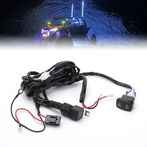 Plug & Play UTV 360W Lighted Whip Wiring Harness Kit with Rocker Switch Relay... - Picture 1 of 8