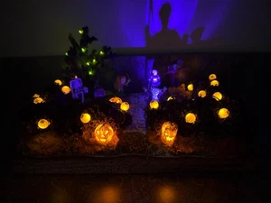 Lemax Spooky Town Ghouls Night  Out  Haunted Light Up Front Yard with Platform - Picture 1 of 9