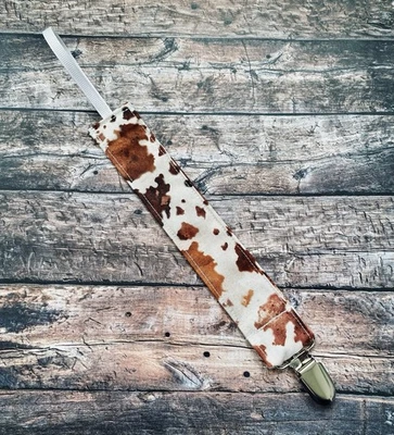 Western Country Cowboy Cowgirl Farm Cow Baby Toddler Pacifier Clip - Image 1 of 4