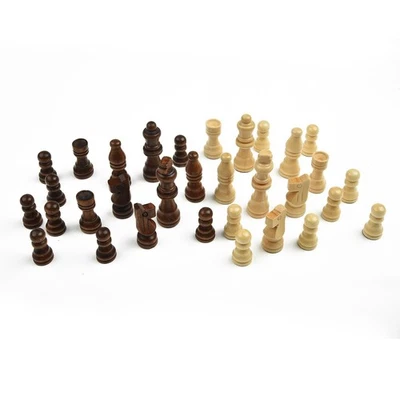 Cultured Craftsmanship in a Complete 32 Piece Handmade Wooden Chess Set - Image 1 of 4