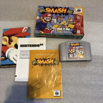 Super Smash Bros (Nintendo 64 N64)Works Complete CIB Authentic Good shape! - Image 1 of 4