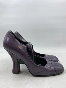 Prada Purple Leather Strappy Pump W 9 - Imagen 1 de 9