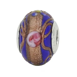 Cuentas de dije azul fiorato vidrio de plata esterlina GlassOfVenice Murano - Imagen 1 de 6