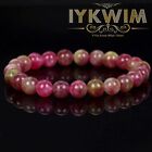 Rose Red Tourmalines Beads - Natural Stone Bracelet Magnetic Health Protection