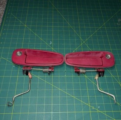 1994-1999 TOYOTA CELICA GT GT-S DRIVER/PASENGER EXTERIOR DOOR HANDLES RED SET - Image 1 of 4