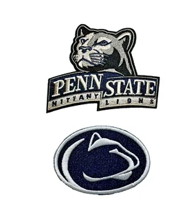 (2) Lot Penn State Nittany Lions NCAA Logo Embroidered 3in Iron / Sew-On Patch - Picture 1 of 5