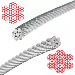 Drahtseil Edelstahl Seil 7x7 - 7x19 V4A Edelstahlseil 1mm - 10mm INOX316 - Bild 1 von 7