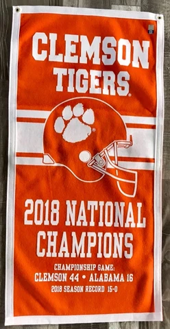 Clemson Tigers 2018 Football NCAA National Champions Banner Cover