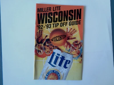 1992 Wisconsin Basketball Tip Off Guide,  Schedules, Miller Lite - Image 1 of 4