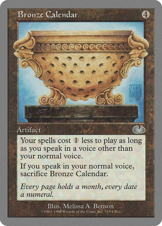 Bronze Calendar Unglued NM Artifact Uncommon MAGIC THE GATHERING CARD ABUGames - Image 1 of 1