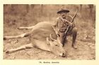 Vietnam Banting Water Buffalo Man & Rifle Hunting Antique Postcard (J28003)