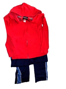 14R Boys Oshkosh ORANGE full zip hoodie & carter's blue stripe jogger pants R1b - Picture 1 of 12