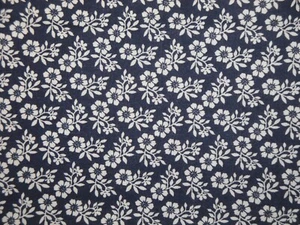 Reproduction Calico Blue White Floral Cotton Sewing Quilt Apparel Fabric - Picture 1 of 8