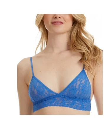Bralette de encaje retro Hanky Panky cuello en V azul talla S 2445 Foto 1 de 2