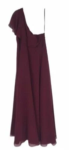 $325 Marchesa Notte Women's Red One Shoulder Flutter Sleeve Gown Dress Size 14 - Picture 1 of 5