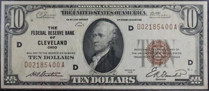 1929 XF40 Fr. 1860-D Federal Reserve Bank Note 10$ , PCGS, SN D02185400A - Picture 1 of 4