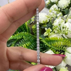 Classic 4.50CT Lab Grown Round Diamond Tennis Bracelet for women in White Gold - Picture 1 of 10