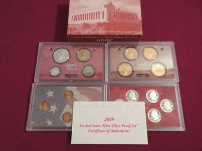 2009-S U.S. Mint Silver Proof 14 Coin Set w/OGP + COA Box and Certificate - Image 1 of 4