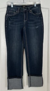 Earl Jeans Women’s Size 4 Denim Jeans Straight Cuff Blue Distressed - Picture 1 of 7