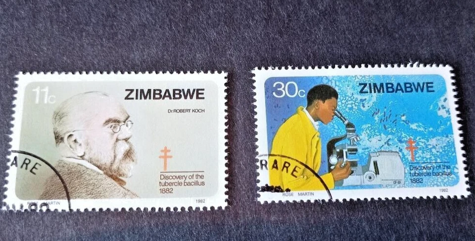Zimbabwe 1982 Descubrimiento del bacilo tuberculoso por Robert Koch usado fino Foto 1 de 1