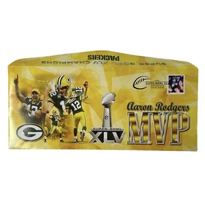 Sobre de estampilla 2011 USPS Packers Super Bowl XLV Champions Aaron Rodgers Jugador Más Valioso - Imagen 1 de 7