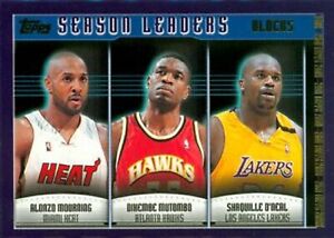 2000-01 Topps #154 Alonzo Mourning Dikembe Mutombo Shaquille O'Neal Lakers HOF