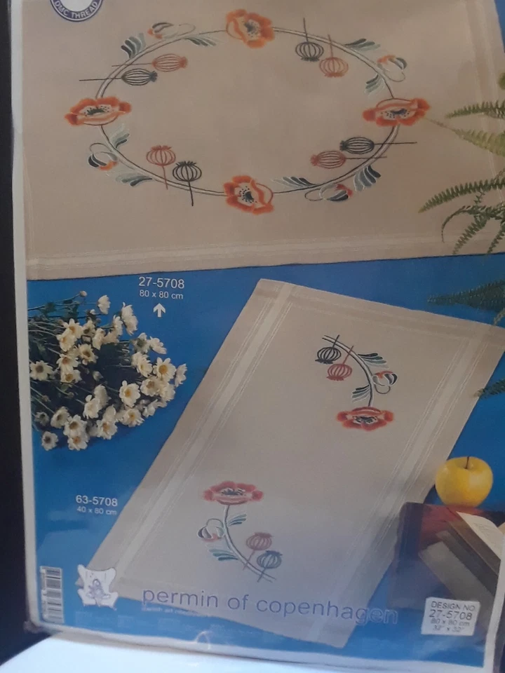 Kit de agujas Permin of Copenhagen 27-5708 tamaño 32 x 32 pulgadas diseño floral nuevo Foto 1 de 4