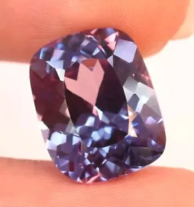 Natürlicher 9,32 ct Alexandrit Kissenschliff facettiert mehrfarbig wechselnder Edelstein - Bild 1 von 4