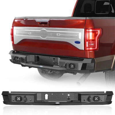 Barra de parachoques trasera de acero para Ford F-150 Guardian 2015-2017 con montaje de luz y anillo en D Foto 1 de 4