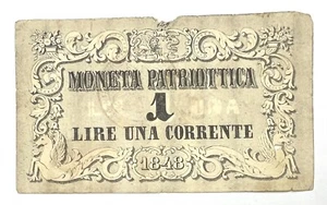 Banknote 1 Lira Corrente 1848 Italy  REF94693 - Picture 1 of 4
