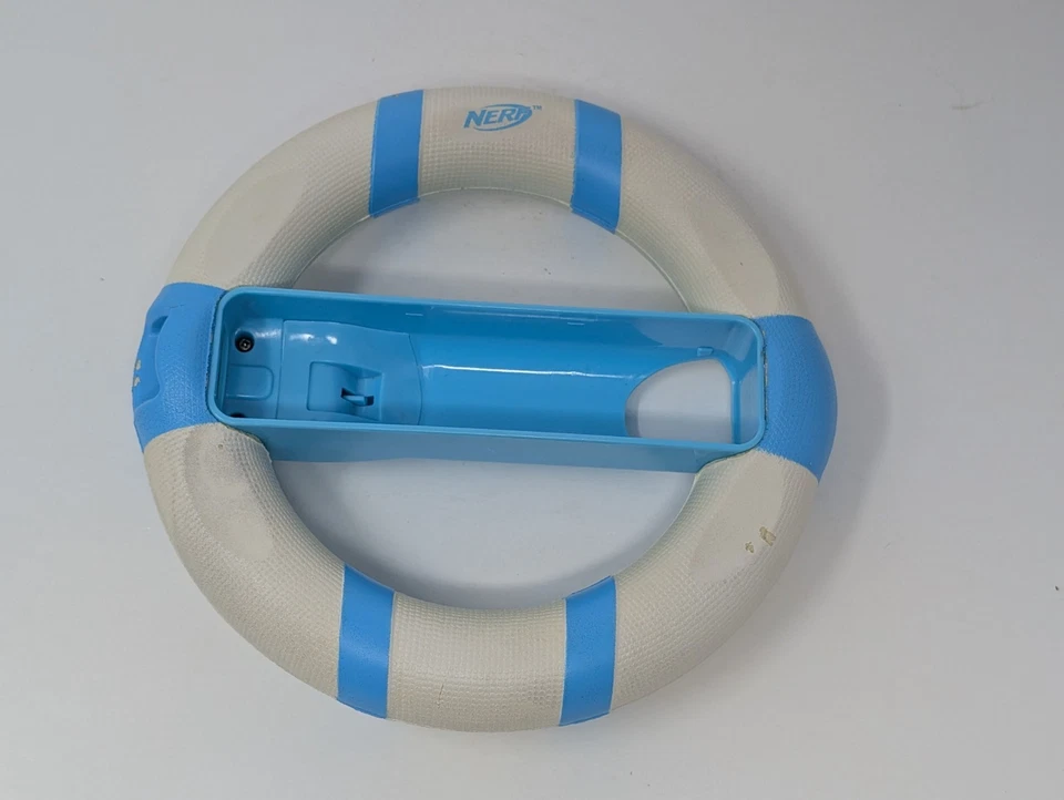 Nerf Blue / White Foam Steering Racing Wheel Controller Grip for Nintendo Wii - Image 1 of 2
