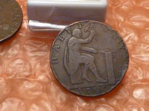 Original 1790 Iron Master Colonial Times Halfpenny Trade Token #C - Picture 1 of 2