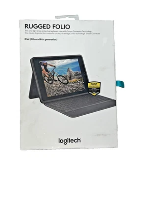 Logitech 920009312 Rugged Folio Keyboard Case for Apple iPad 7th and 8th Gen - Image 1 of 3