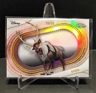 2025 Topps Chrome Disney /30 SVEN #112 FROZEN - White Refractor - Elsa Reindeer - Image 1 of 4