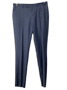 Paul Smith Mens Slim fit Suit Dress Pants 36 Waist Blue Solid Stretch - Picture 1 of 2