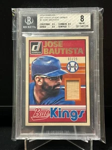 2014 Donruss Jose Bautista BGS 8 NM Mint # 7 Bat Kings #d 1 / 25 Blue Jays - Picture 1 of 3