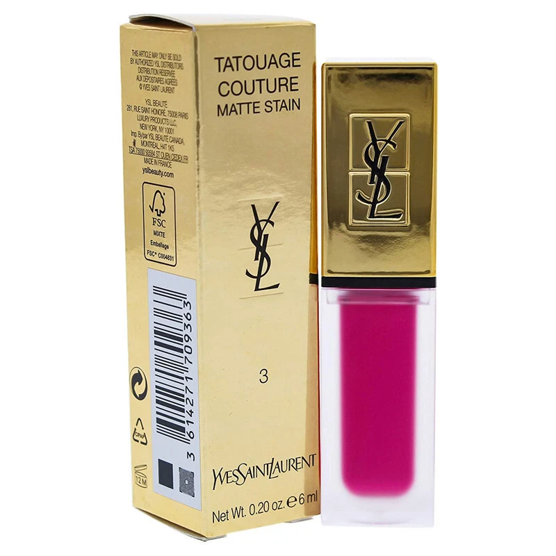 YSL Yves Saint Laurent Tatouage Couture Matte Stain Lipstick 3 Rose Ink