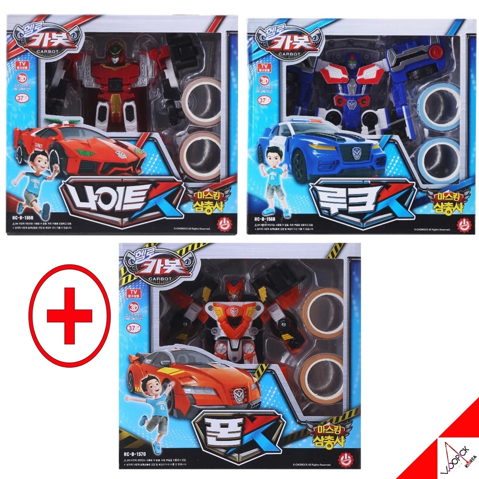 Hello Carbot Masking Trio KNIGHT LUKE PONE X Full Set Transformer Robot Toy 2024 - Image 1 of 4