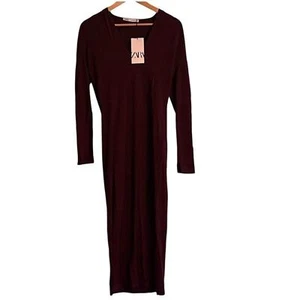 NWT Zara Form Fitting Long Sleeve V-neck Dress.  Size M - Picture 1 of 5